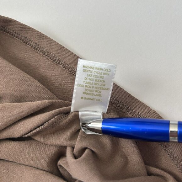 Garnet Hill Lace Accented Cami Tank Brown Womens Size Medium Adjustable Straps - Picture 8 of 8